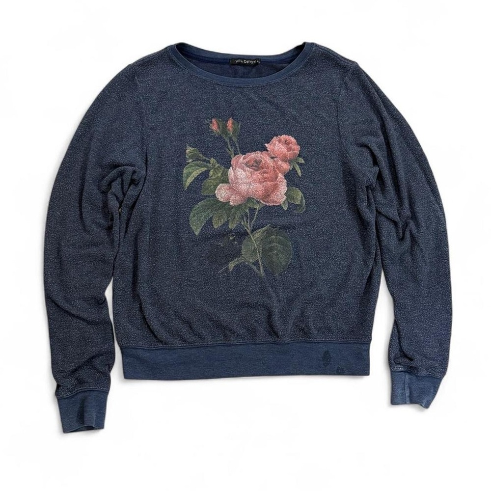 Wildfox Baggy Beach Jumper Sweatshirt Rose print - Picture 1 of 3